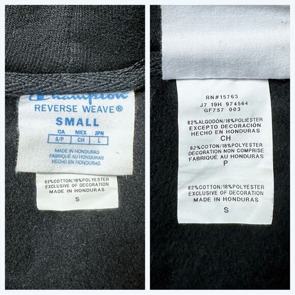 Champion reverse weave black plain pullover athletic hoodie - Picture 3 of 4